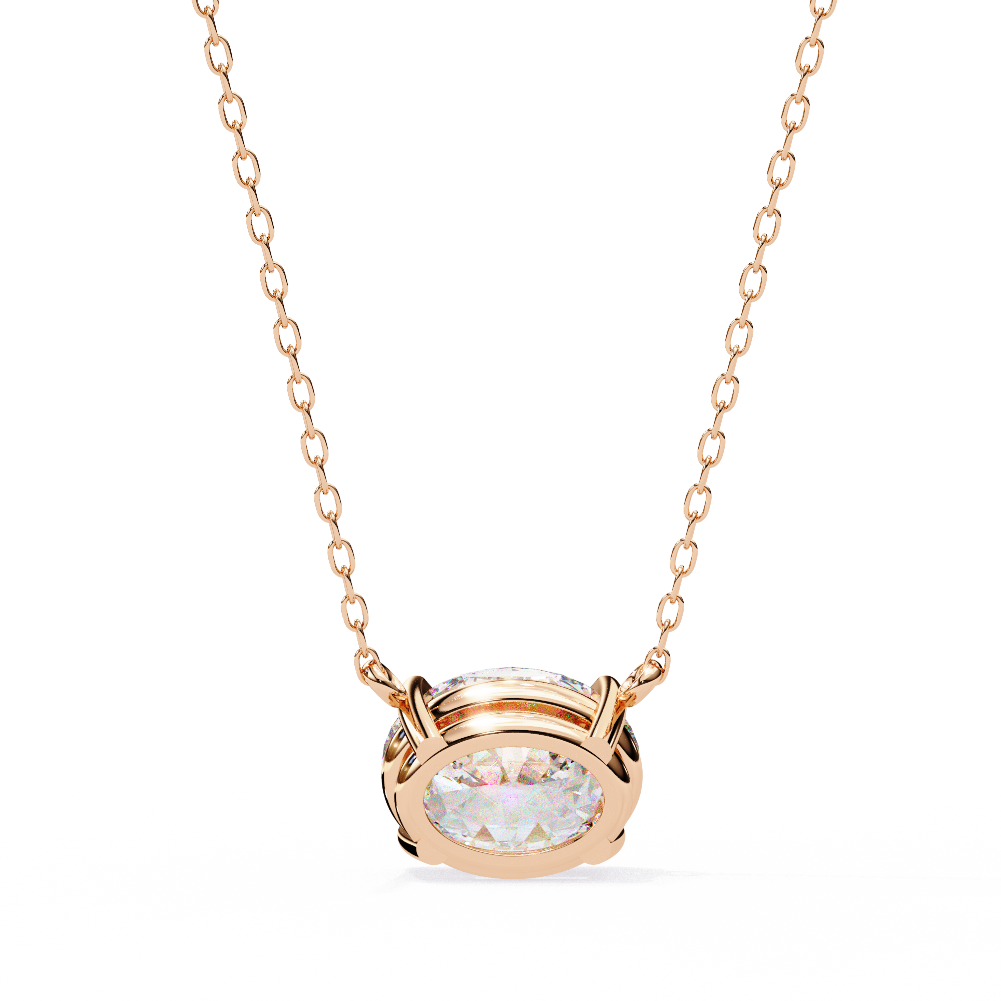 Solitairekart 1.66ct Oval-Cut East-West Natural Diamond Solitaire Pendant-H Color, VS1 Clarity
